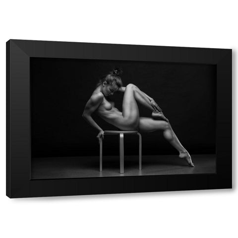 Bodyscape Black Modern Wood Framed Art Print with Double Matting by Belovodchenko, Anton