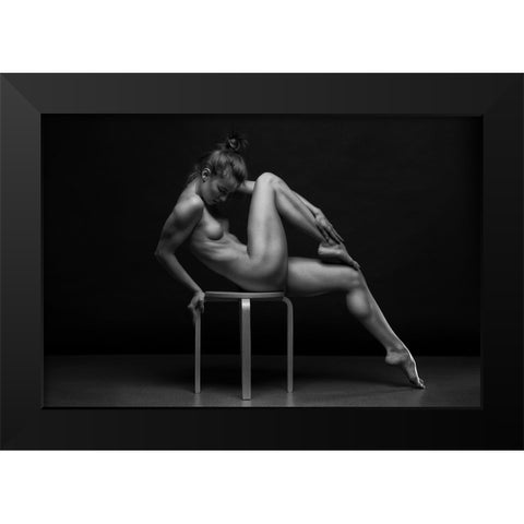 Bodyscape Black Modern Wood Framed Art Print by Belovodchenko, Anton