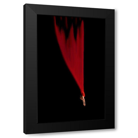 Falling Star Black Modern Wood Framed Art Print with Double Matting by Momanu, Mirela