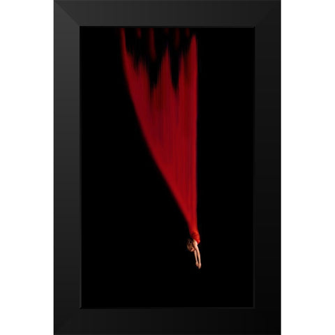 Falling Star Black Modern Wood Framed Art Print by Momanu, Mirela