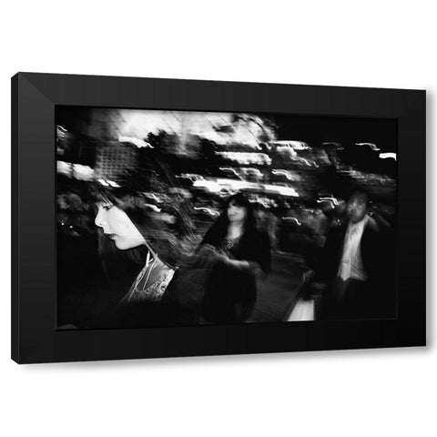 Untitled Black Modern Wood Framed Art Print with Double Matting by Suzuki, Tatsuo