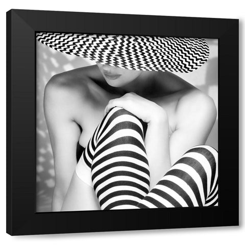 Zagging That Zig Black Modern Wood Framed Art Print with Double Matting by Ashton-Jones, Howard