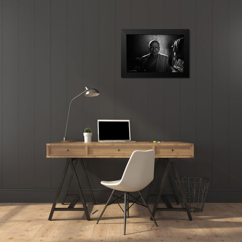 Practice Asceticism Black Modern Wood Framed Art Print by Isobe, Shinji