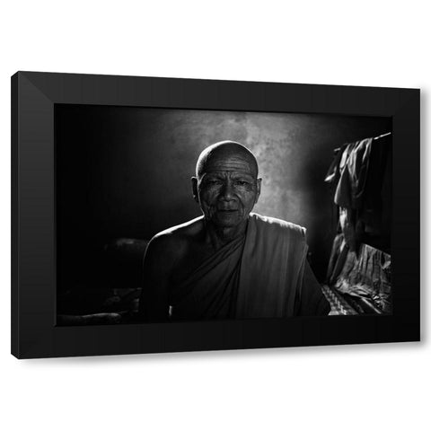 Practice Asceticism Black Modern Wood Framed Art Print with Double Matting by Isobe, Shinji