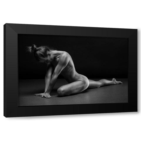 Bodyscape Black Modern Wood Framed Art Print with Double Matting by Belovodchenko, Anton
