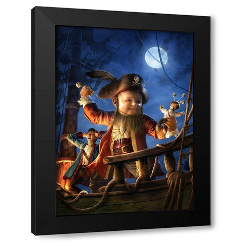 Voodoo Child Black Modern Wood Framed Art Print with Double Matting by Kiciak, Christophe