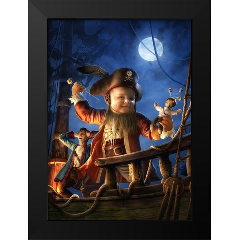 Voodoo Child Black Modern Wood Framed Art Print by Kiciak, Christophe