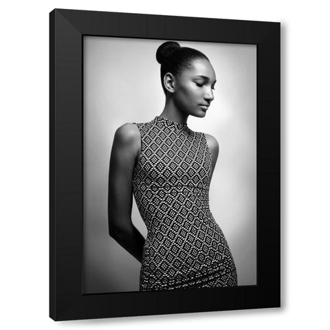 Muse Black Modern Wood Framed Art Print with Double Matting by Peeters, Bart