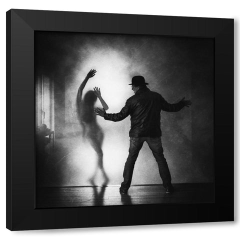 The Invisible Wall Black Modern Wood Framed Art Print by Schleicher-Schwarz, Roswitha