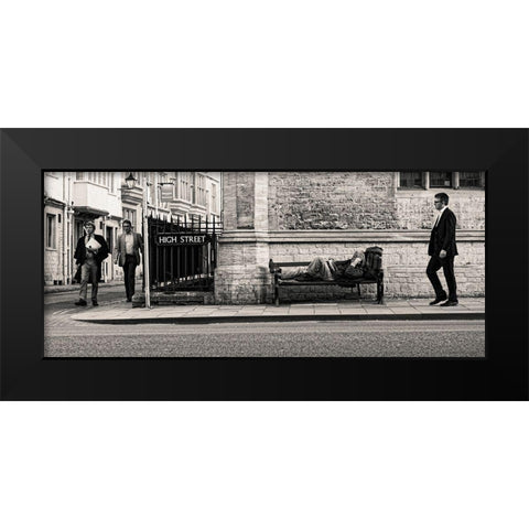 The Reader Black Modern Wood Framed Art Print by Pilic, Matej