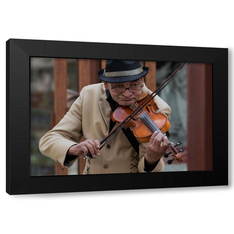 Old Violin Black Modern Wood Framed Art Print with Double Matting by Coanda, Carla