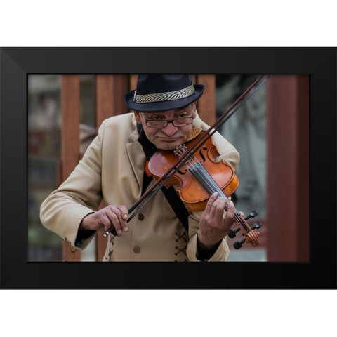 Old Violin Black Modern Wood Framed Art Print by Coanda, Carla