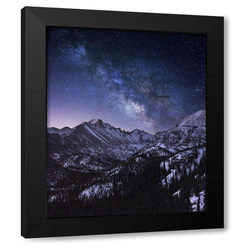 Milky Way Over Longs Peak Black Modern Wood Framed Art Print by Xu, Mei