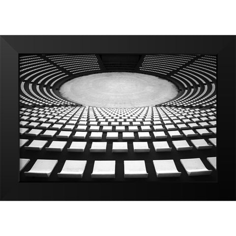 Auditorium Black Modern Wood Framed Art Print by Hawerkamp, Hans-Wolfgang