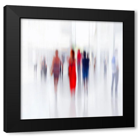Women In Red Black Modern Wood Framed Art Print by Ohlendorf, Anette