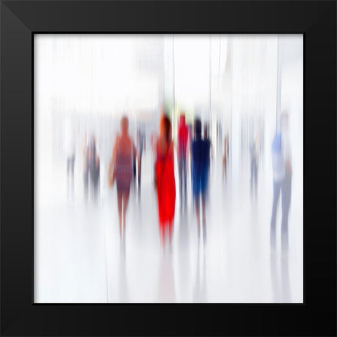Women In Red Black Modern Wood Framed Art Print by Ohlendorf, Anette