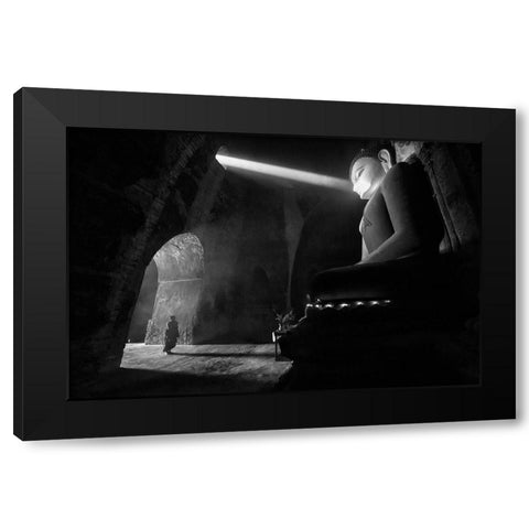The Great Buddha Black Modern Wood Framed Art Print with Double Matting by Song, Gunarto