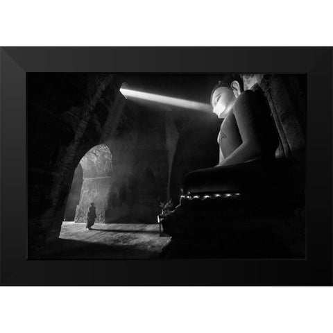 The Great Buddha Black Modern Wood Framed Art Print by Song, Gunarto