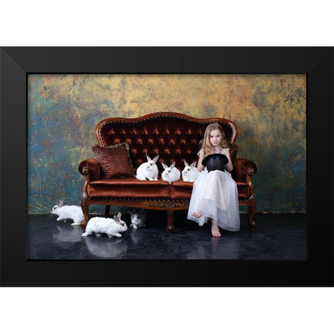 Qthe Riddleq Or Qhow Many Rabbits Are There On The Photoq? Black Modern Wood Framed Art Print by Ivanova, Victoria