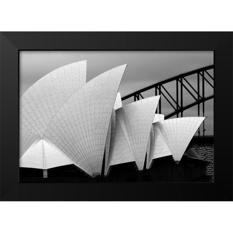 Opera House Sydney Black Modern Wood Framed Art Print by Van Zaane, Alida