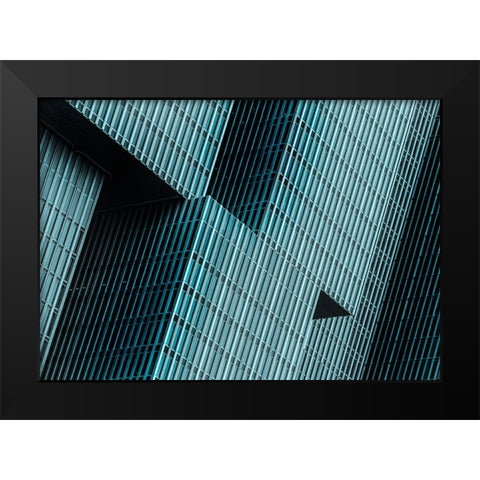 Lines And Angles Black Modern Wood Framed Art Print by Dixon, Colin
