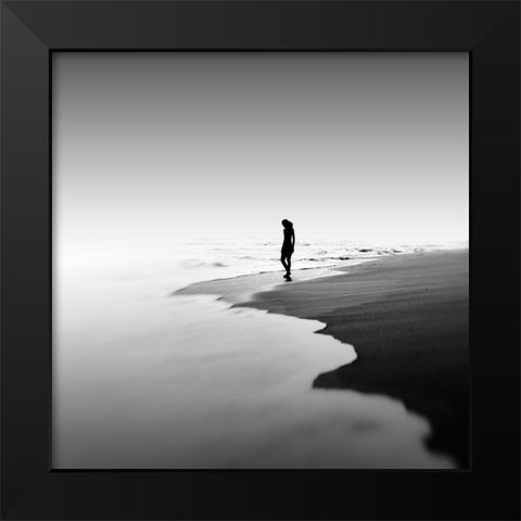 Nglangu Black Modern Wood Framed Art Print by Alrasyid, Ajie