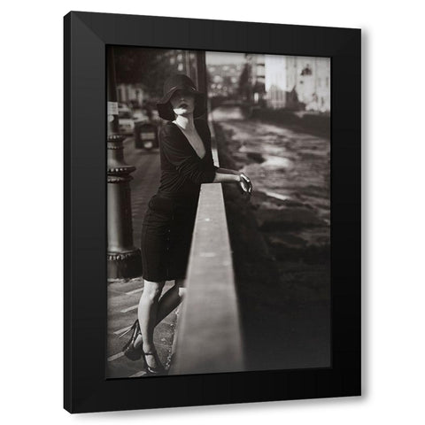 Mela Black Modern Wood Framed Art Print with Double Matting by Renzulli, Antonella