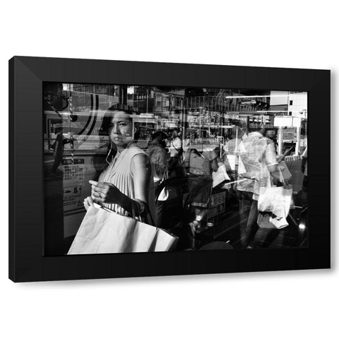Wired Black Modern Wood Framed Art Print with Double Matting by Suzuki, Tatsuo