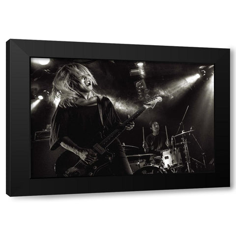 Onstage Black Modern Wood Framed Art Print by Nakamatsu, Kenji