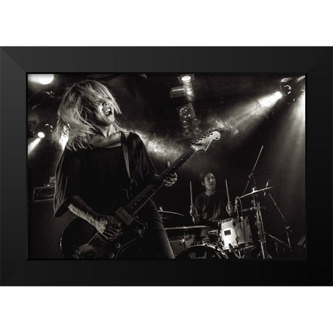 Onstage Black Modern Wood Framed Art Print by Nakamatsu, Kenji