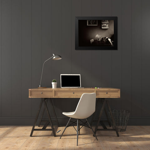Grief Black Modern Wood Framed Art Print by Dirven, Ton