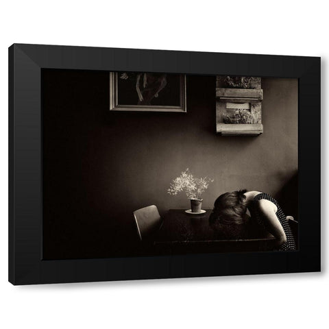 Grief Black Modern Wood Framed Art Print by Dirven, Ton