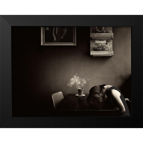 Grief Black Modern Wood Framed Art Print by Dirven, Ton