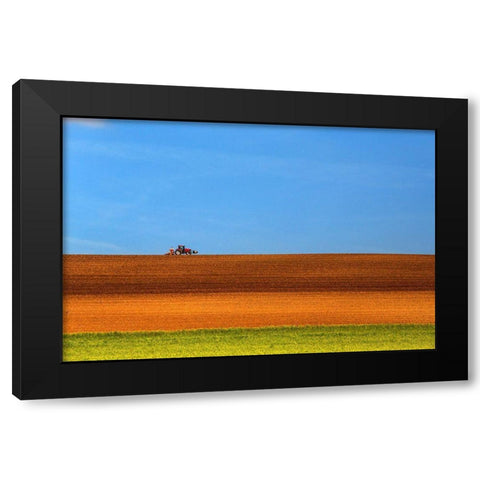 The Tractor Black Modern Wood Framed Art Print by Della Latta, Massimo