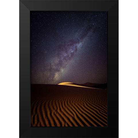 Milky Way Over The Dunes Of Sossusvlei-Namibia Black Modern Wood Framed Art Print by Deakin, Karen