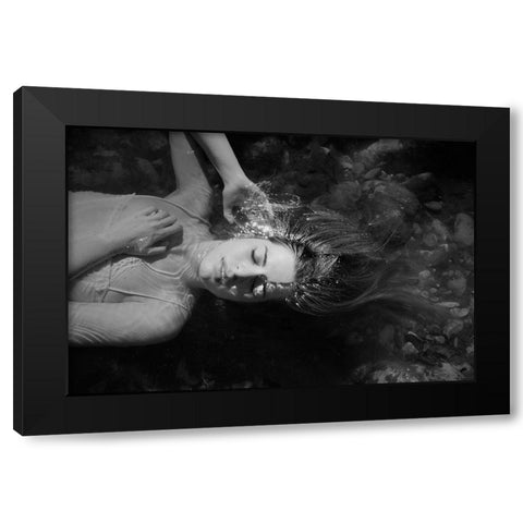 Be Water Black Modern Wood Framed Art Print with Double Matting by Mest, Olga