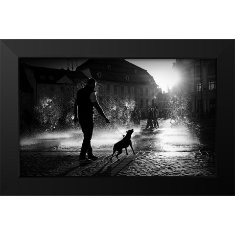 Hot Day Black Modern Wood Framed Art Print by Harag, Ionut