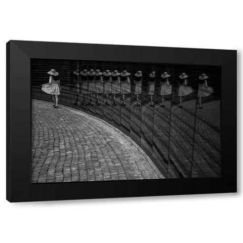 Posing Black Modern Wood Framed Art Print by Dong Hee, Han
