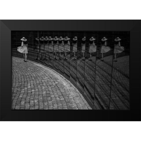 Posing Black Modern Wood Framed Art Print by Dong Hee, Han