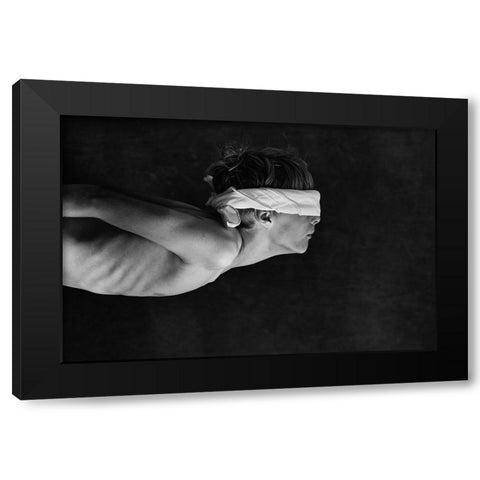 Blind Journey Black Modern Wood Framed Art Print by Delrue, Mirjam