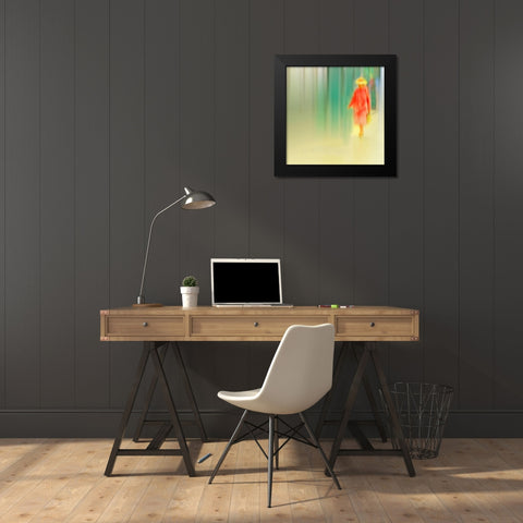 Dame In Rot Black Modern Wood Framed Art Print by Ohlendorf, Anette