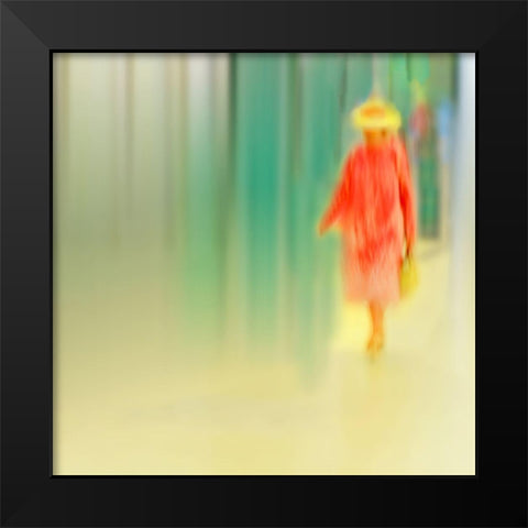 Dame In Rot Black Modern Wood Framed Art Print by Ohlendorf, Anette
