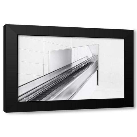 Escalator To The Unknown. Black Modern Wood Framed Art Print with Double Matting by Van Son, Greetje