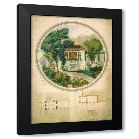 Summer Dining Room Black Modern Wood Framed Art Print by Chancel, Adrien