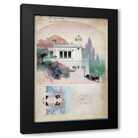 Billiard Room Black Modern Wood Framed Art Print by Chancel, Adrien