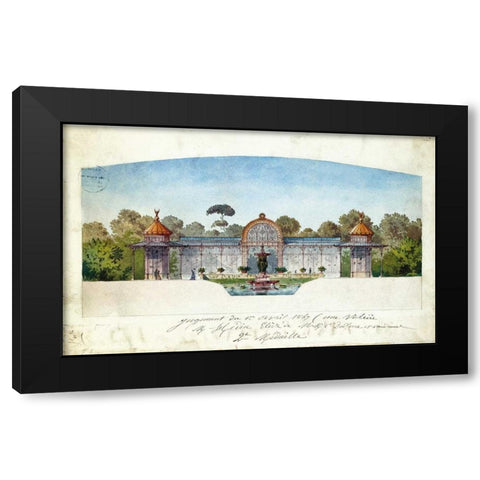 Aviary Black Modern Wood Framed Art Print with Double Matting by Hedin, Andre-Arthur