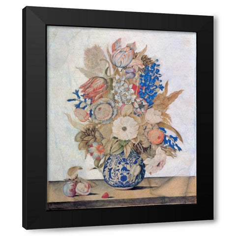 Florentine, Vase of Flowers Black Modern Wood Framed Art Print by Todini, Lorenzo