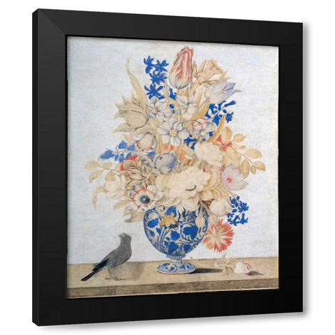 Florentine, Vase of Flowers Black Modern Wood Framed Art Print by Todini, Lorenzo