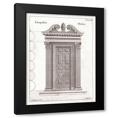 Door, Composite Order Black Modern Wood Framed Art Print by Hoppus, Edward