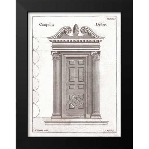 Door, Composite Order Black Modern Wood Framed Art Print by Hoppus, Edward